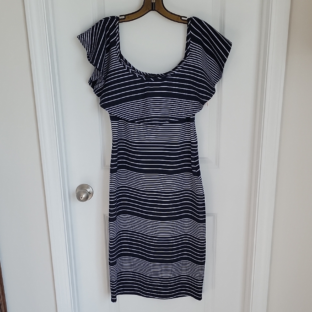 Striped Black and White Women's Dress